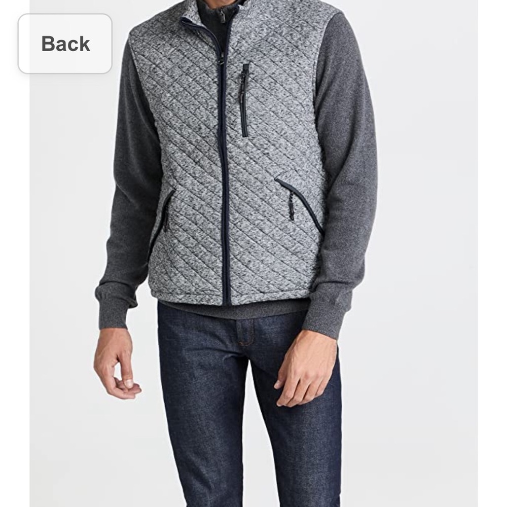 Faherty Men's Epic Quilted Fleece Vest in Grey